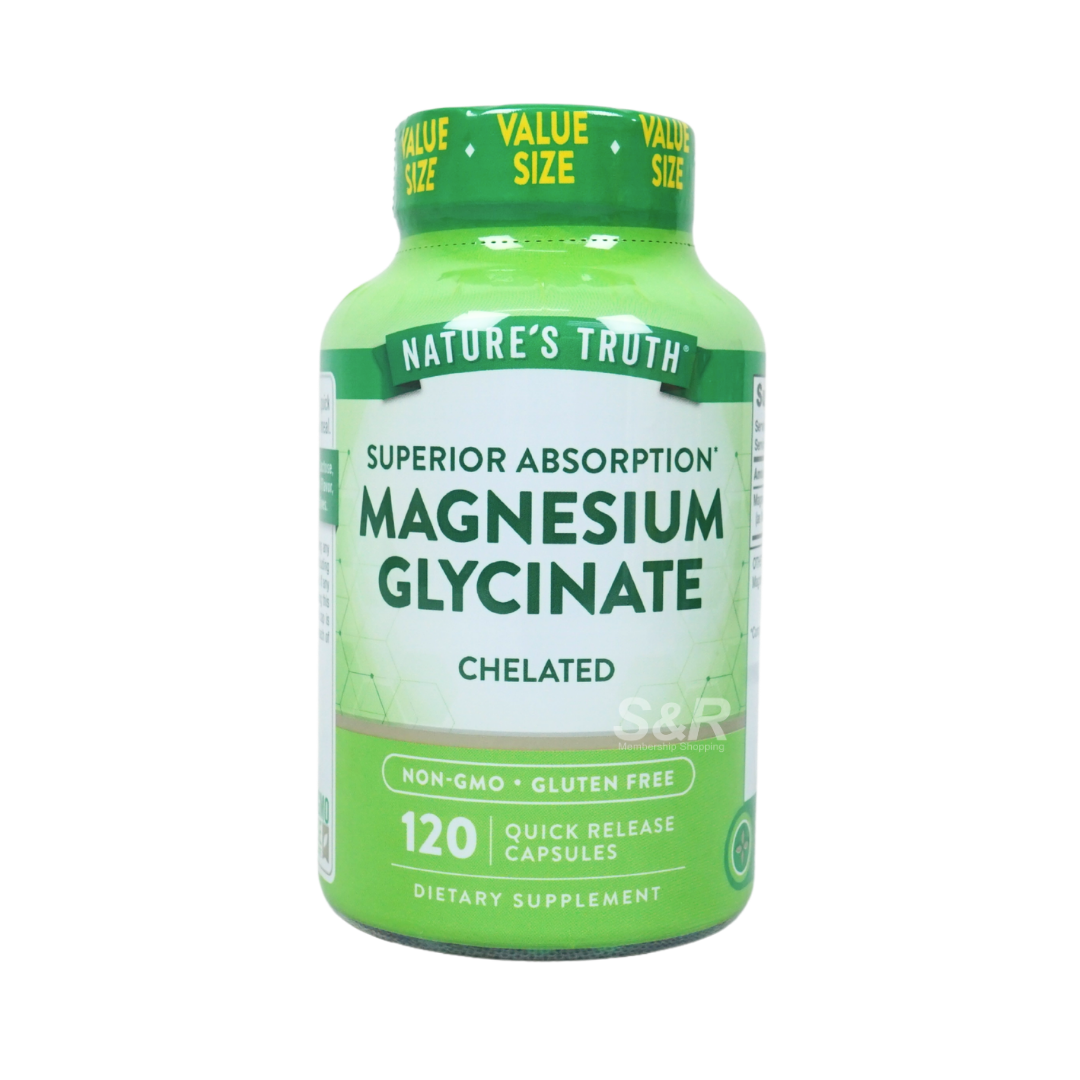 Nature's Truth Magnesium Glycinate (Chelated) 120 Capsules